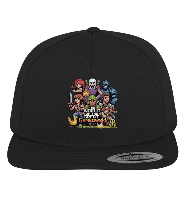 The World of the Great Gameowski – Exklusives Pixel - Art Design - Premium Snapback - Bright Lights Arts