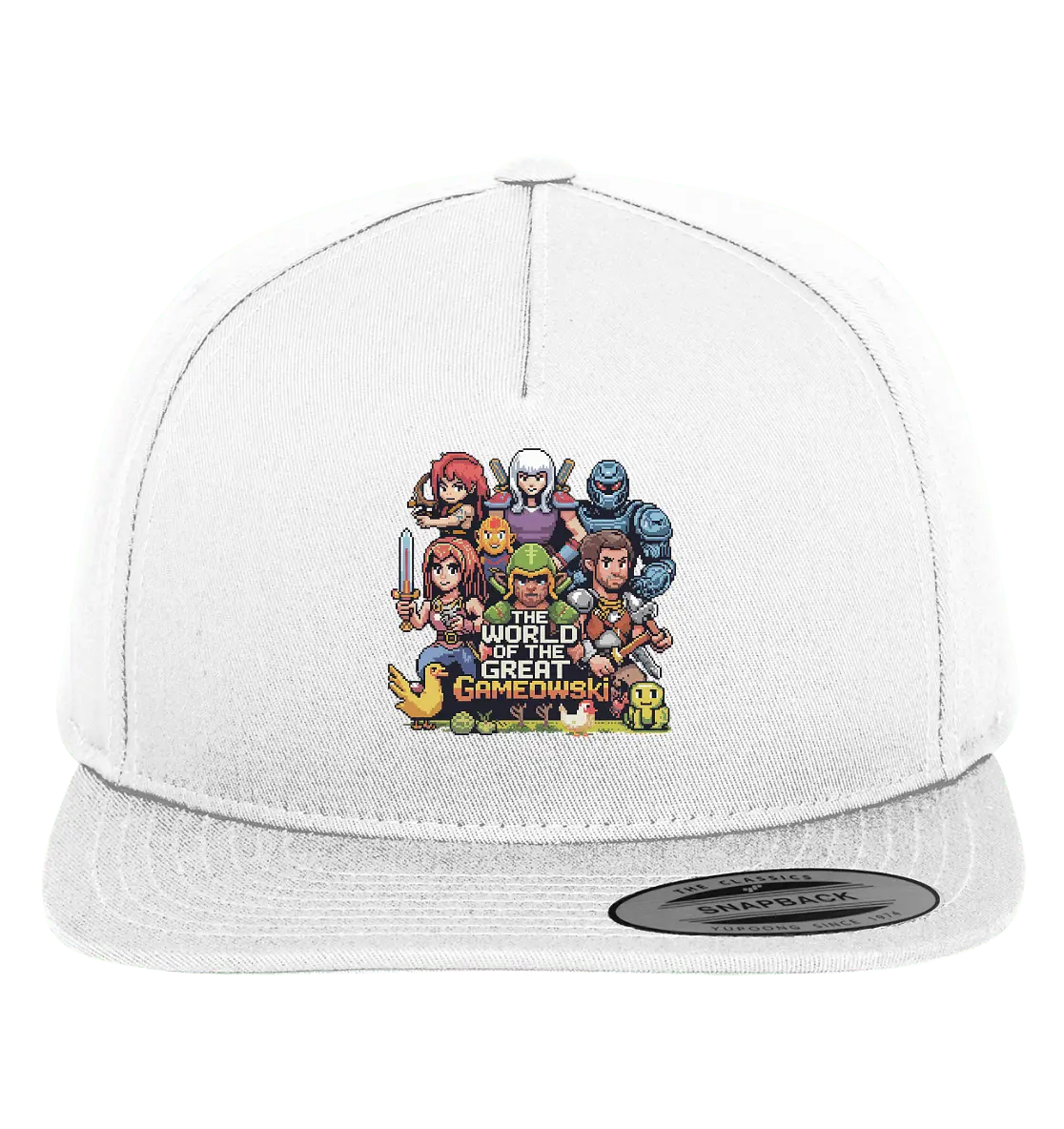 The World of the Great Gameowski – Exklusives Pixel - Art Design - Premium Snapback - Bright Lights Arts