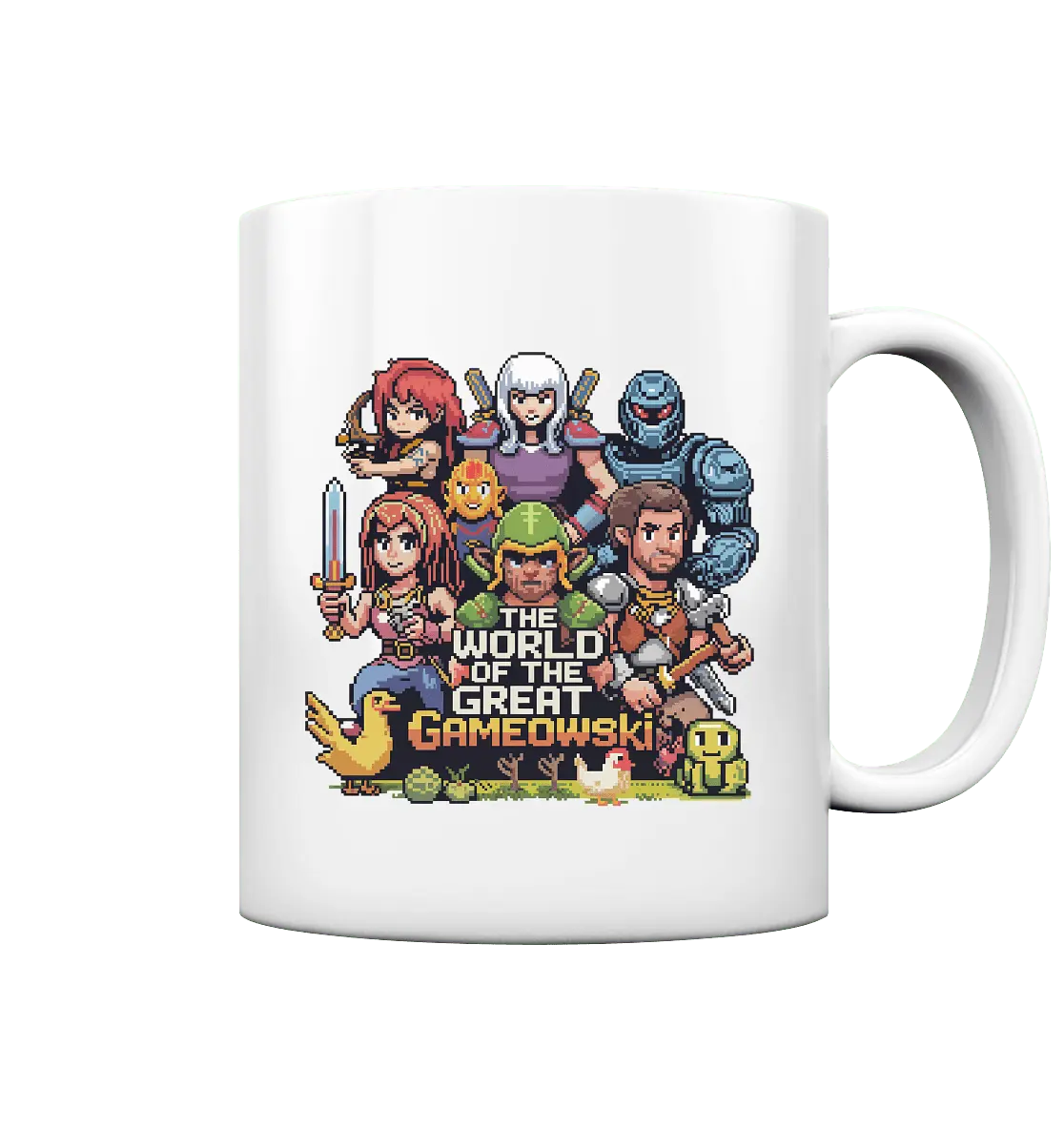 The World of the Great Gameowski – Exklusives Pixel - Art Design - Tasse glossy - Bright Lights Arts
