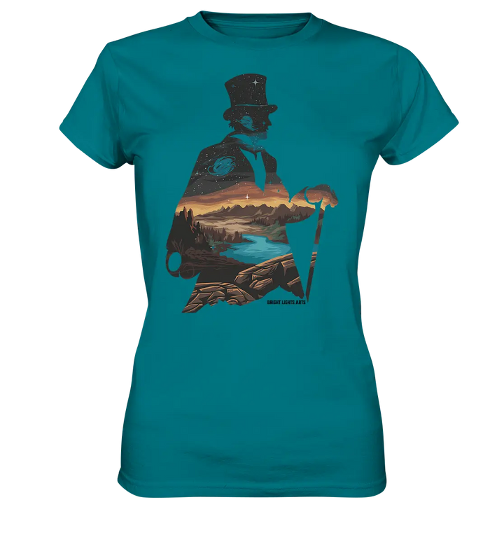 Time Traveler im Zylinderhut  - Ladies Premium Shirt Bright Lights Arts