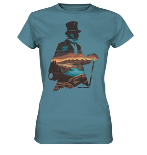 Time Traveler im Zylinderhut  - Ladies Premium Shirt Bright Lights Arts