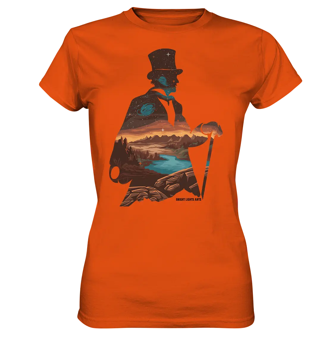 Time Traveler im Zylinderhut  - Ladies Premium Shirt Bright Lights Arts