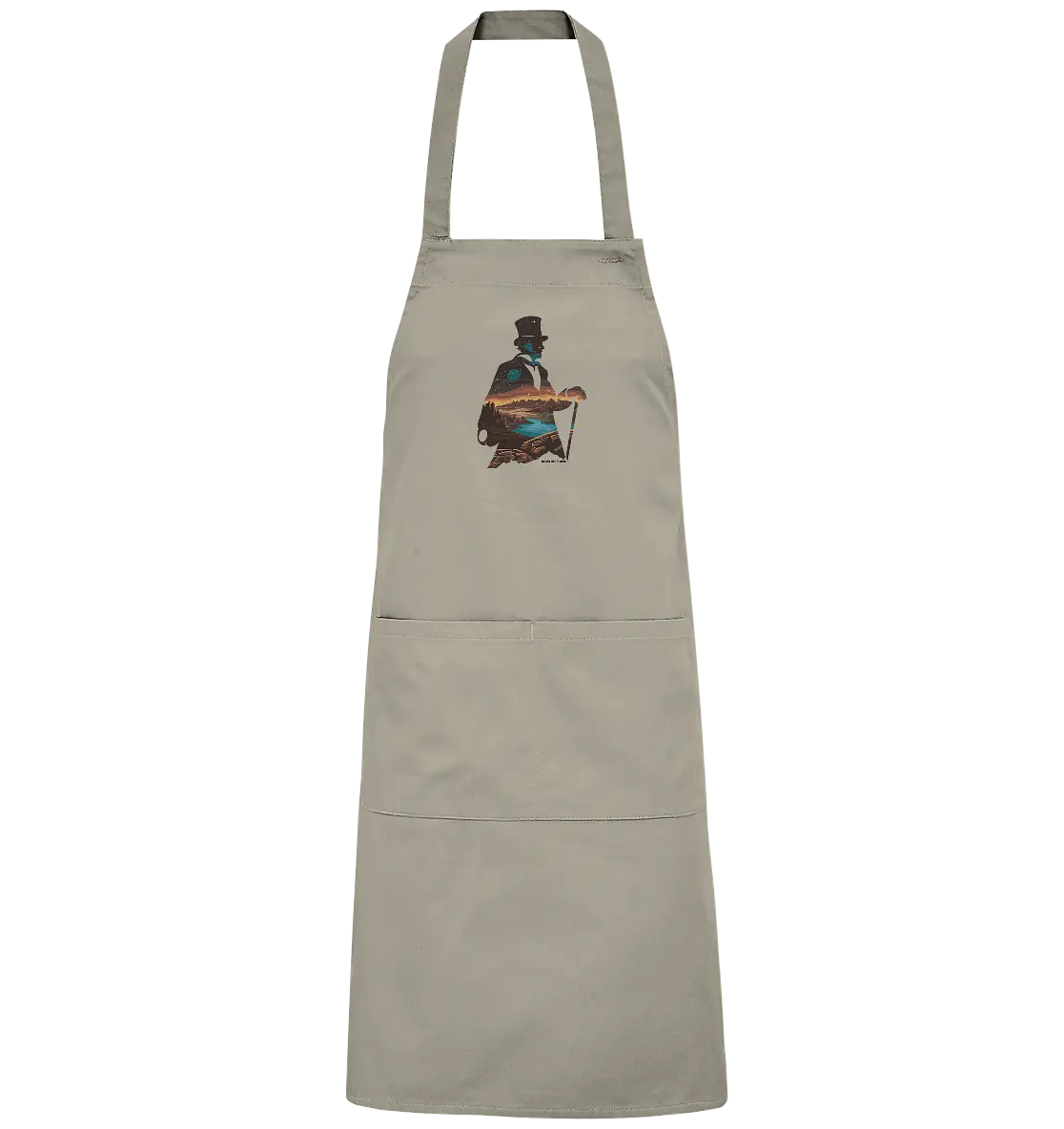 Time Traveler im Zylinderhut  - Organic Grillschürze Bright Lights Arts