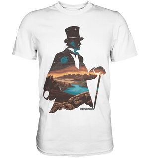 Time Traveler im Zylinderhut  - Premium Shirt Bright Lights Arts