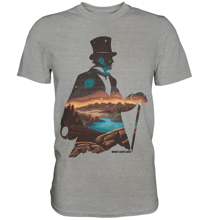 Time Traveler im Zylinderhut  - Premium Shirt Bright Lights Arts