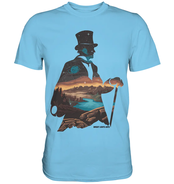 Time Traveler im Zylinderhut  - Premium Shirt Bright Lights Arts