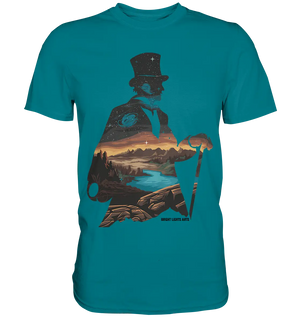 Time Traveler im Zylinderhut  - Premium Shirt Bright Lights Arts