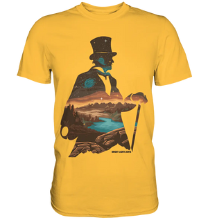 Time Traveler im Zylinderhut  - Premium Shirt Bright Lights Arts