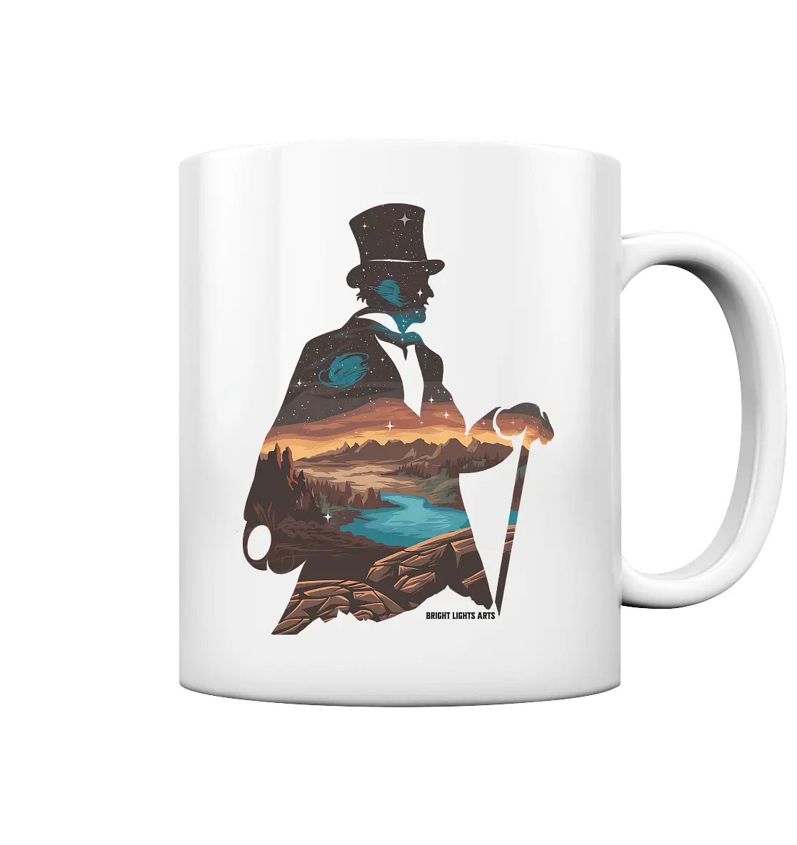 Time Traveler im Zylinderhut  - Tasse glossy Bright Lights Arts