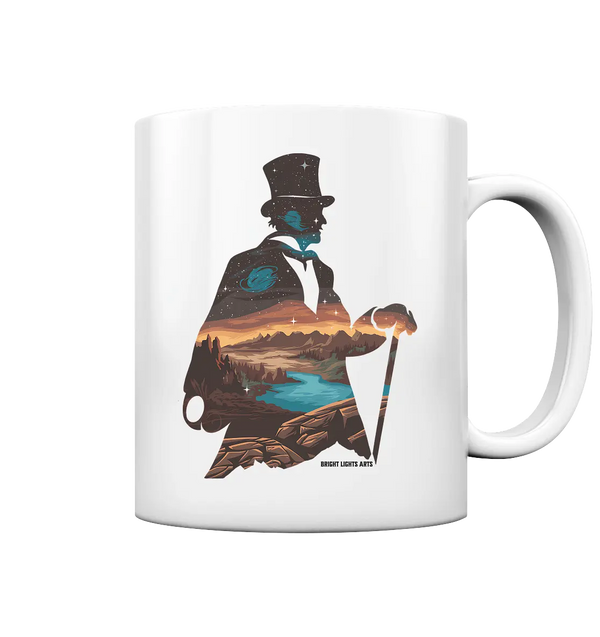 Time Traveler im Zylinderhut  - Tasse glossy Bright Lights Arts