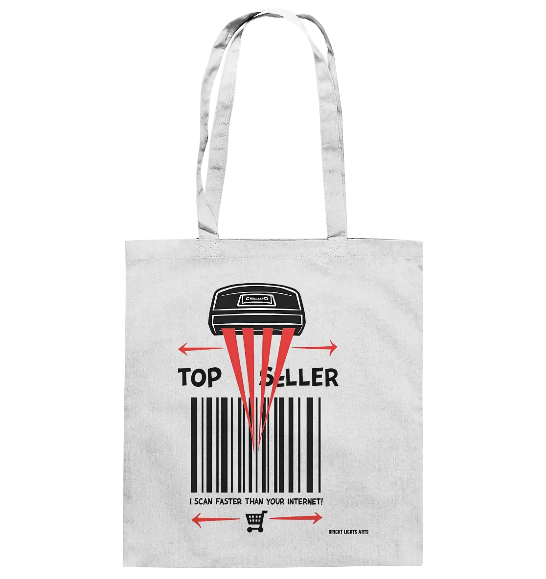 Top Seller Barcode Scanner mit witzigem Spruch Ich scanne schneller als dein Internet - Baumwolltasche Bright Lights Arts