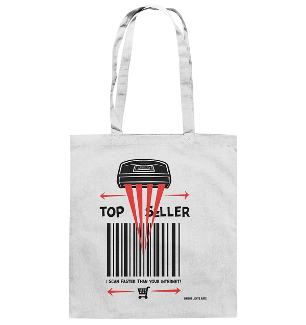 Top Seller Barcode Scanner mit witzigem Spruch Ich scanne schneller als dein Internet - Baumwolltasche Bright Lights Arts