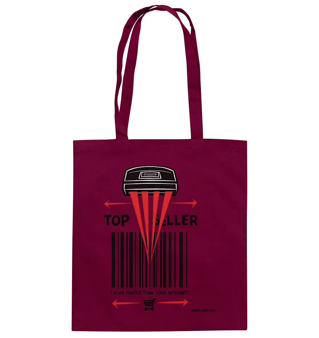 Top Seller Barcode Scanner mit witzigem Spruch Ich scanne schneller als dein Internet - Baumwolltasche Bright Lights Arts
