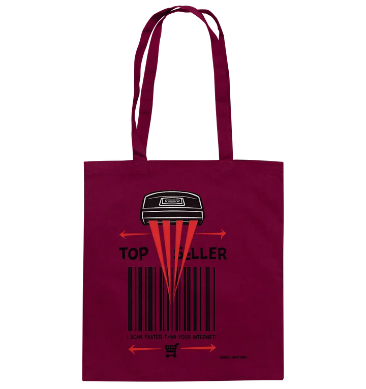 Top Seller Barcode Scanner mit witzigem Spruch Ich scanne schneller als dein Internet - Baumwolltasche Bright Lights Arts
