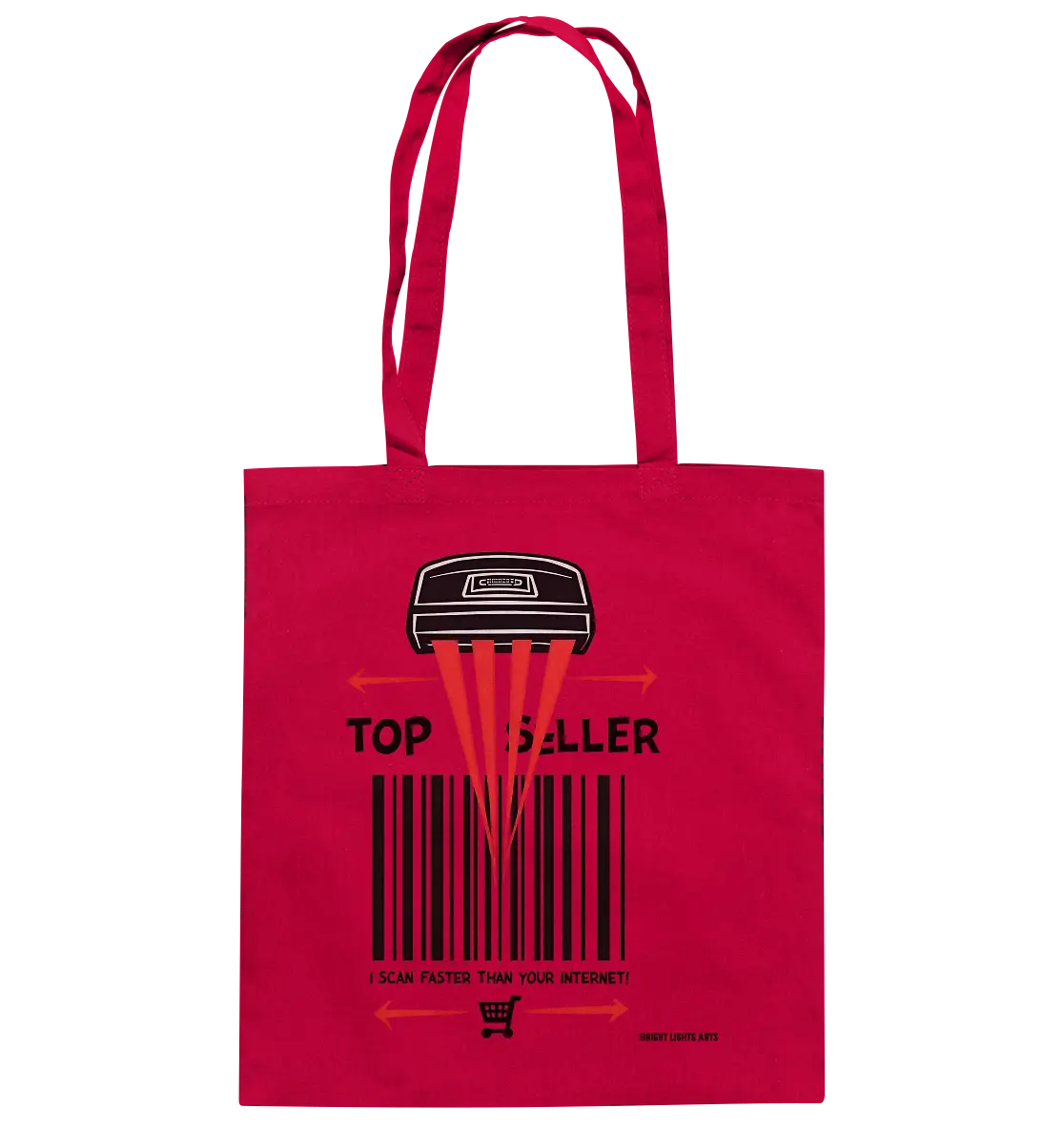 Top Seller Barcode Scanner mit witzigem Spruch Ich scanne schneller als dein Internet - Baumwolltasche Bright Lights Arts