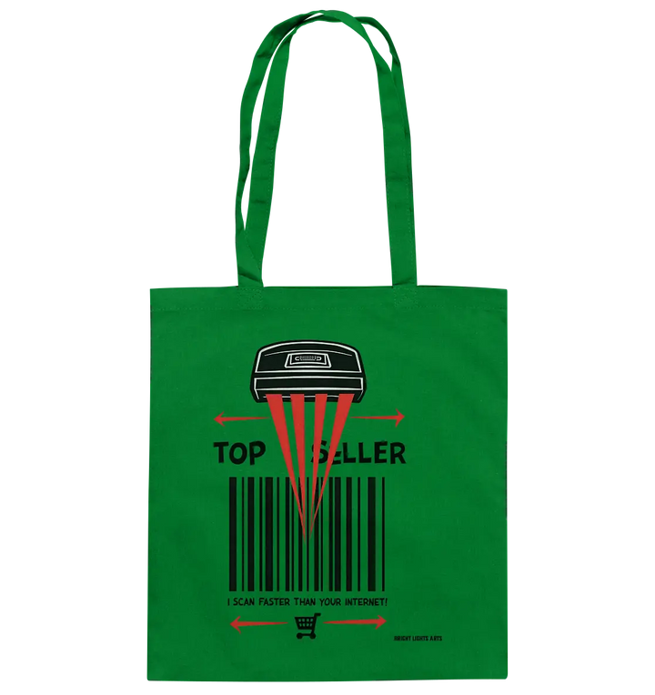 Top Seller Barcode Scanner mit witzigem Spruch Ich scanne schneller als dein Internet - Baumwolltasche Bright Lights Arts
