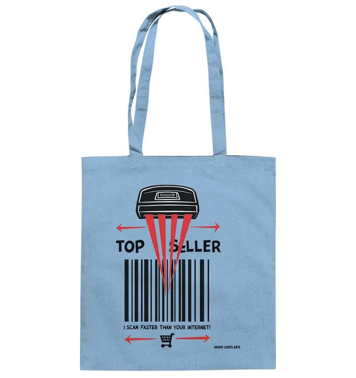 Top Seller Barcode Scanner mit witzigem Spruch Ich scanne schneller als dein Internet - Baumwolltasche Bright Lights Arts