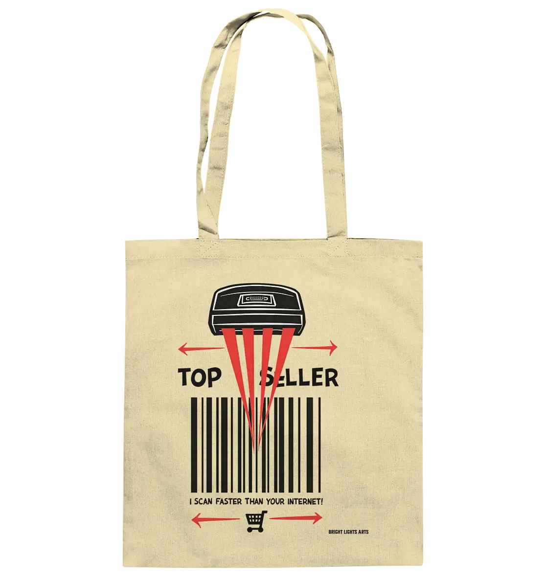 Top Seller Barcode Scanner mit witzigem Spruch Ich scanne schneller als dein Internet - Baumwolltasche Bright Lights Arts