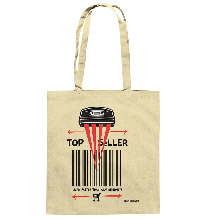 Top Seller Barcode Scanner mit witzigem Spruch Ich scanne schneller als dein Internet - Baumwolltasche Bright Lights Arts