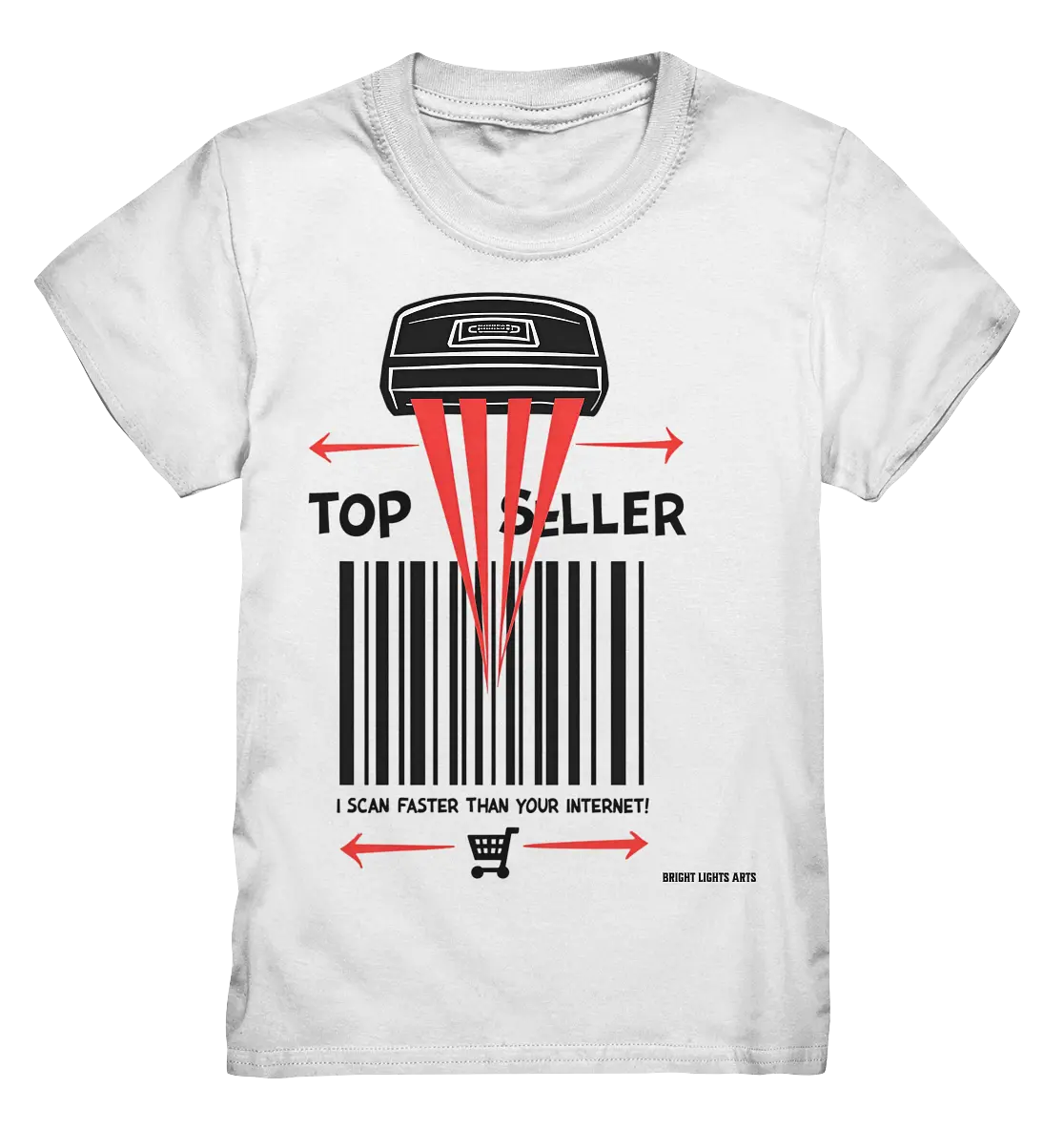 Top Seller Barcode Scanner mit witzigem Spruch Ich scanne schneller als dein Internet - Kids Premium Shirt Bright Lights Arts