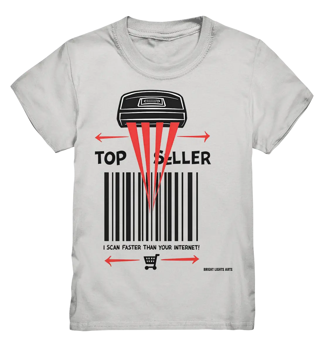 Top Seller Barcode Scanner mit witzigem Spruch Ich scanne schneller als dein Internet - Kids Premium Shirt Bright Lights Arts