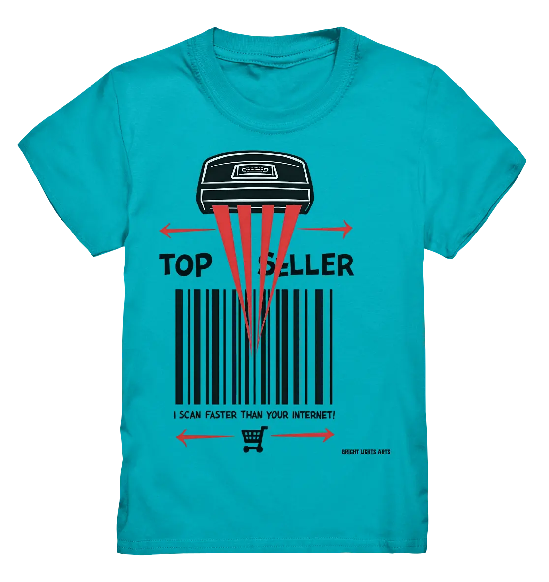 Top Seller Barcode Scanner mit witzigem Spruch Ich scanne schneller als dein Internet - Kids Premium Shirt Bright Lights Arts