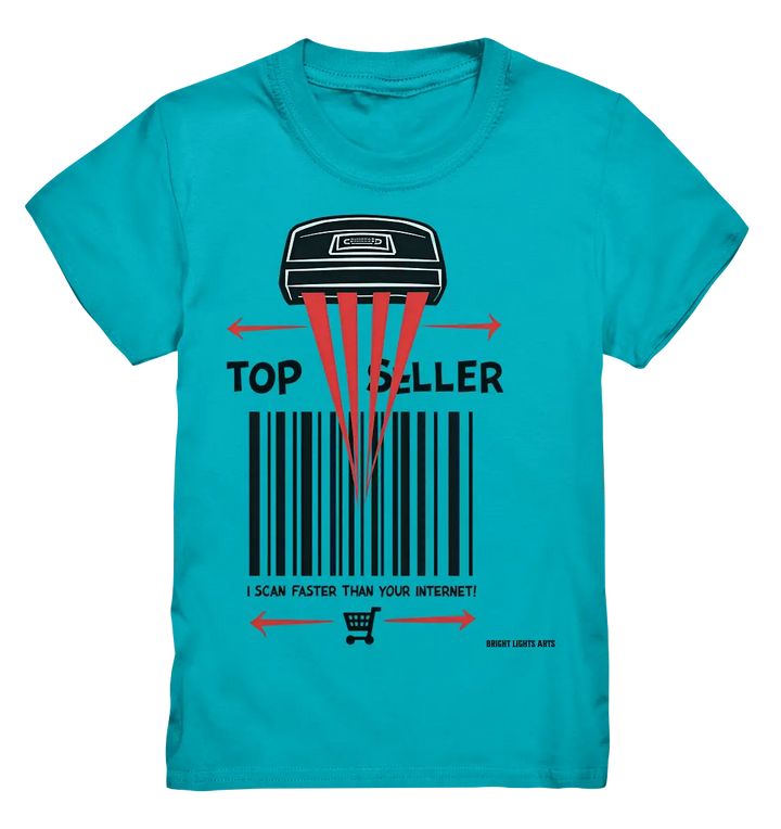 Top Seller Barcode Scanner mit witzigem Spruch Ich scanne schneller als dein Internet - Kids Premium Shirt Bright Lights Arts