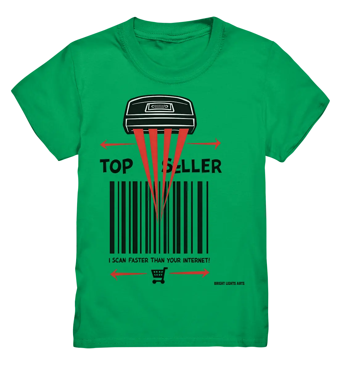 Top Seller Barcode Scanner mit witzigem Spruch Ich scanne schneller als dein Internet - Kids Premium Shirt Bright Lights Arts