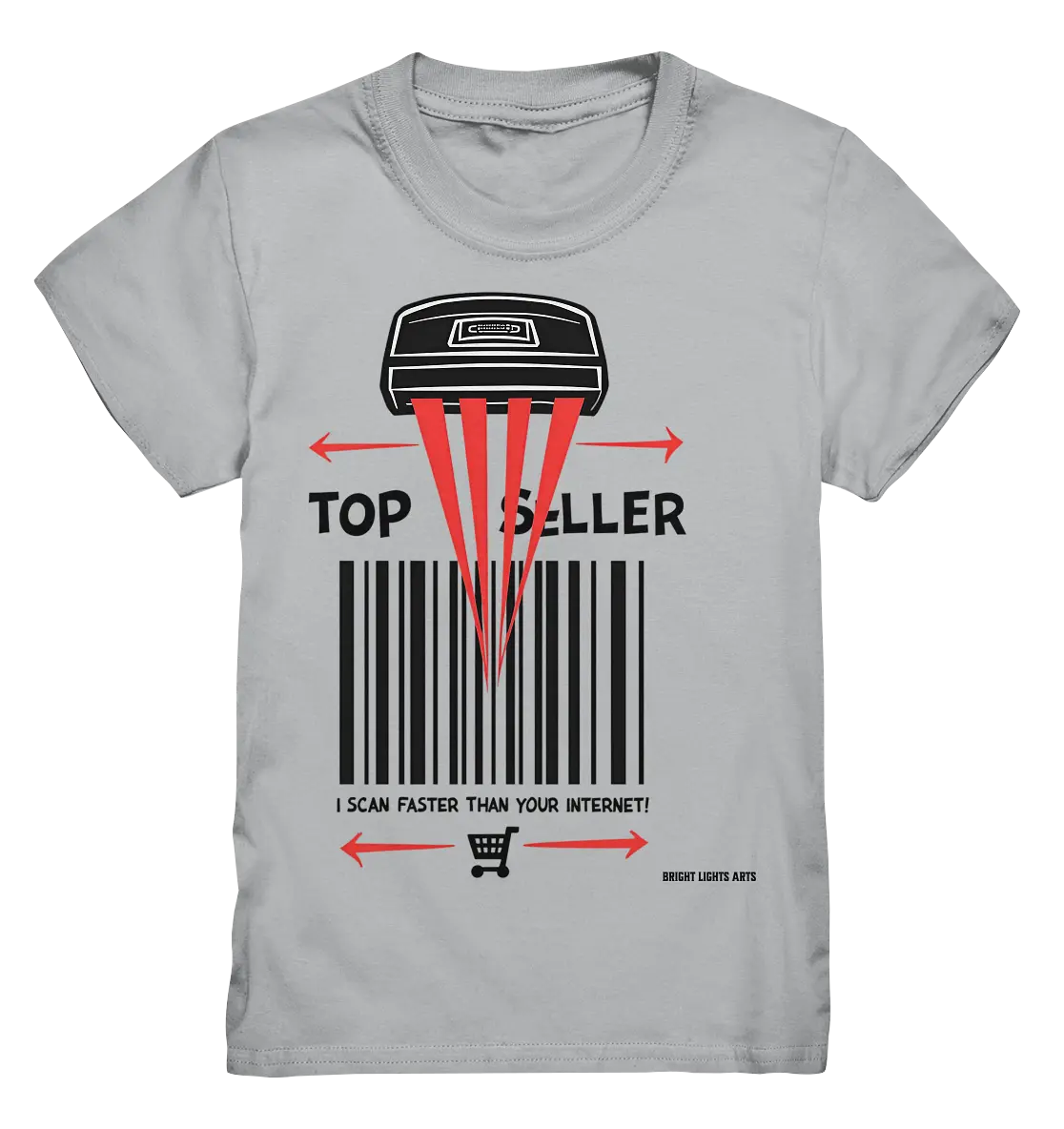 Top Seller Barcode Scanner mit witzigem Spruch Ich scanne schneller als dein Internet - Kids Premium Shirt Bright Lights Arts