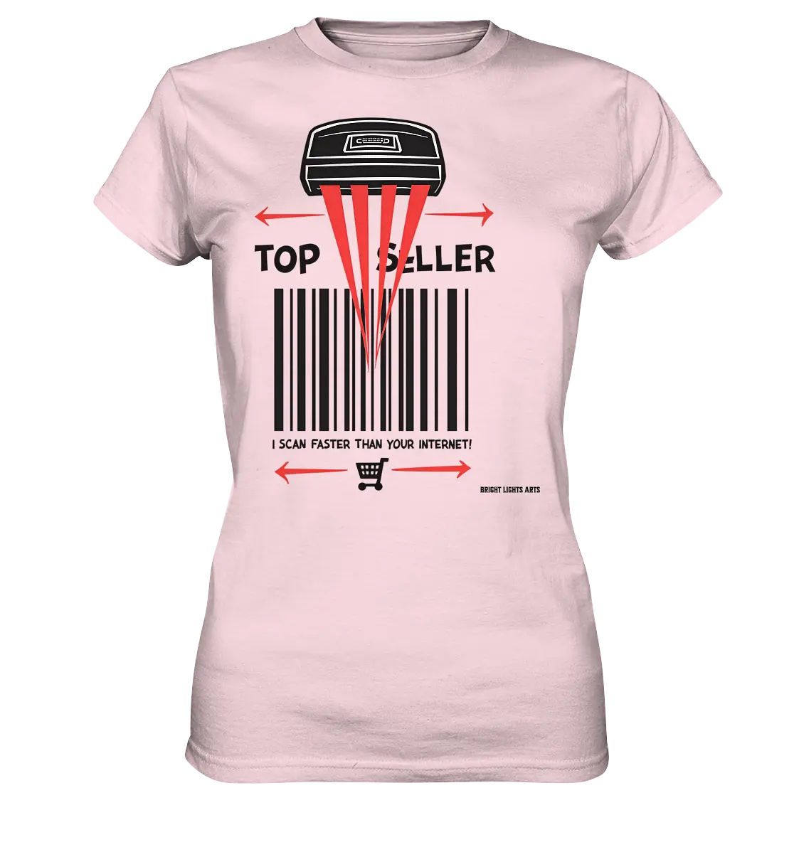 Top Seller Barcode Scanner mit witzigem Spruch Ich scanne schneller als dein Internet - Ladies Premium Shirt Bright Lights Arts