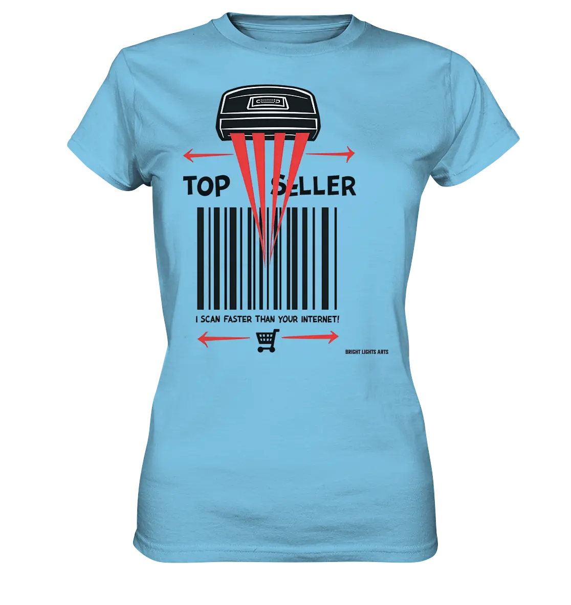 Top Seller Barcode Scanner mit witzigem Spruch Ich scanne schneller als dein Internet - Ladies Premium Shirt Bright Lights Arts