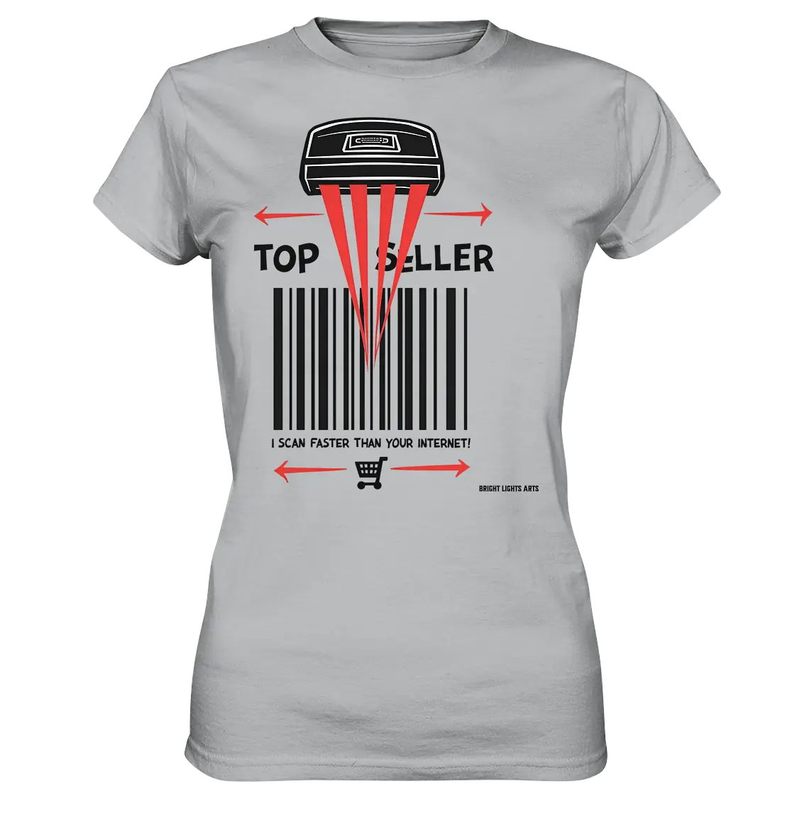 Top Seller Barcode Scanner mit witzigem Spruch Ich scanne schneller als dein Internet - Ladies Premium Shirt Bright Lights Arts