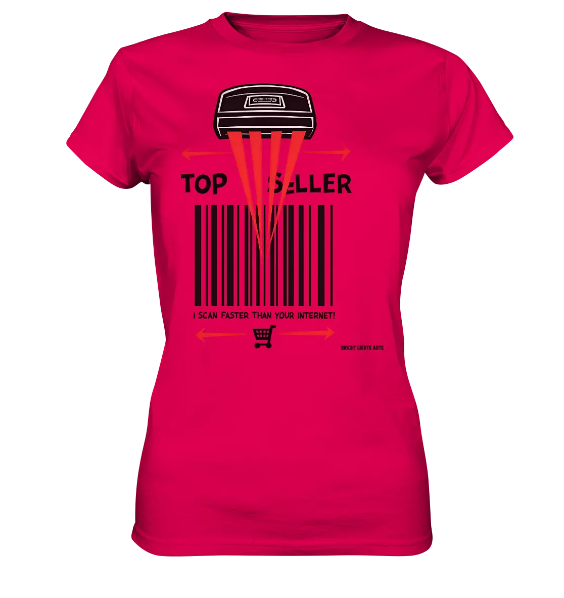 Top Seller Barcode Scanner mit witzigem Spruch Ich scanne schneller als dein Internet - Ladies Premium Shirt Bright Lights Arts