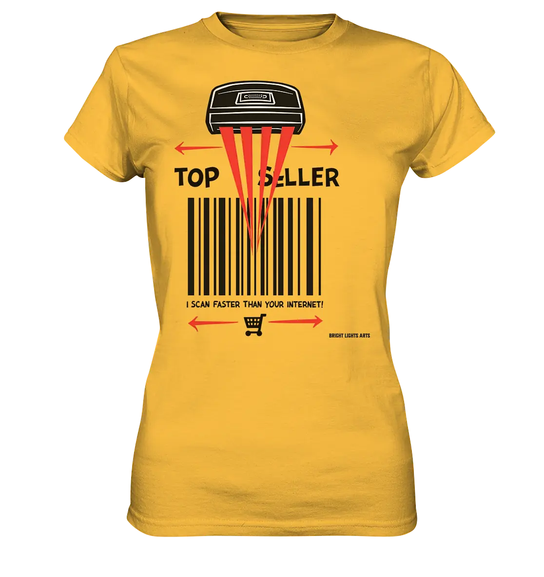 Top Seller Barcode Scanner mit witzigem Spruch Ich scanne schneller als dein Internet - Ladies Premium Shirt Bright Lights Arts