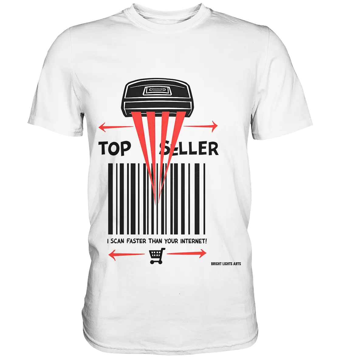 Top Seller Barcode Scanner mit witzigem Spruch Ich scanne schneller als dein Internet - Premium Shirt Bright Lights Arts
