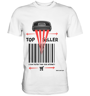 Top Seller Barcode Scanner mit witzigem Spruch Ich scanne schneller als dein Internet - Premium Shirt Bright Lights Arts