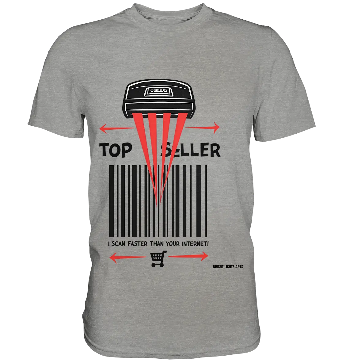 Top Seller Barcode Scanner mit witzigem Spruch Ich scanne schneller als dein Internet - Premium Shirt Bright Lights Arts