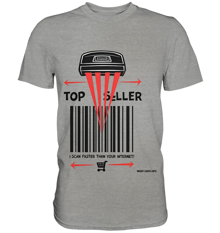 Top Seller Barcode Scanner mit witzigem Spruch Ich scanne schneller als dein Internet - Premium Shirt Bright Lights Arts