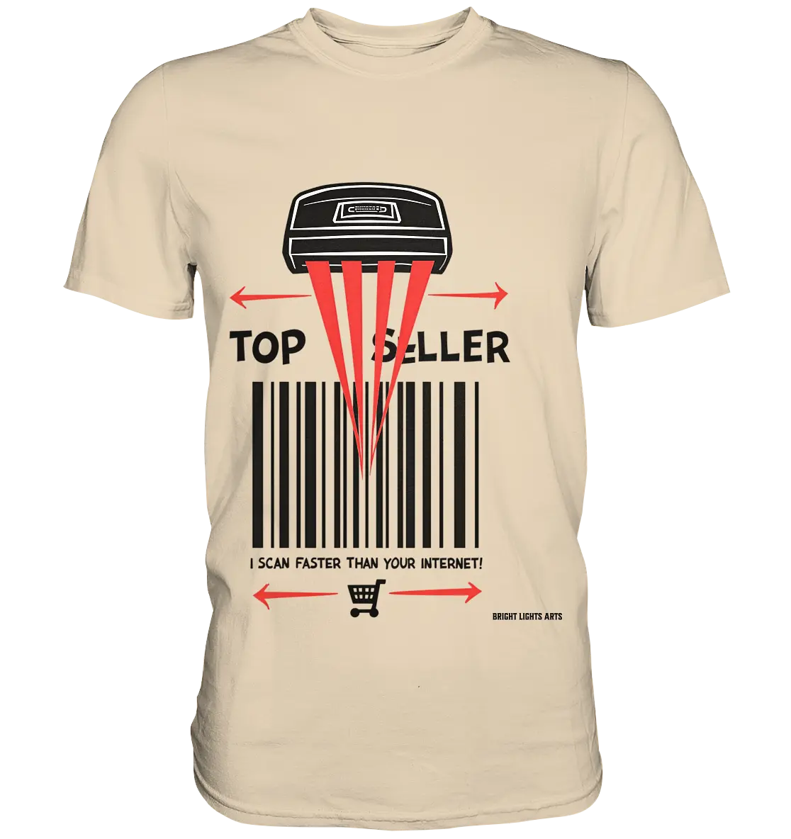 Top Seller Barcode Scanner mit witzigem Spruch Ich scanne schneller als dein Internet - Premium Shirt Bright Lights Arts