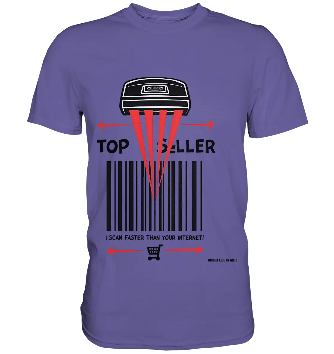 Top Seller Barcode Scanner mit witzigem Spruch Ich scanne schneller als dein Internet - Premium Shirt Bright Lights Arts
