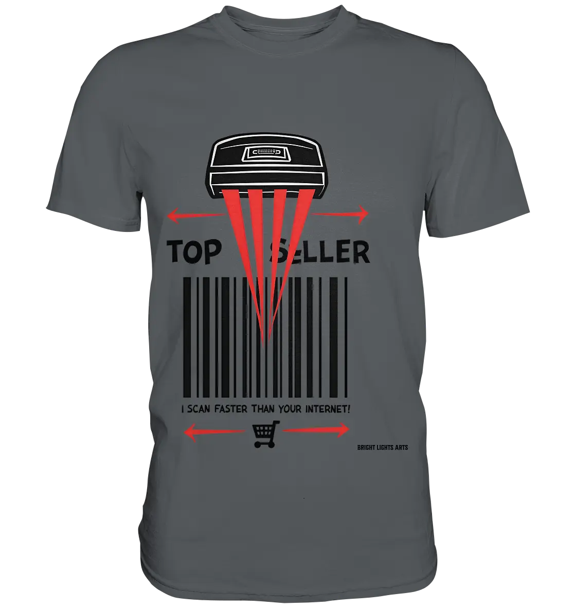 Top Seller Barcode Scanner mit witzigem Spruch Ich scanne schneller als dein Internet - Premium Shirt Bright Lights Arts