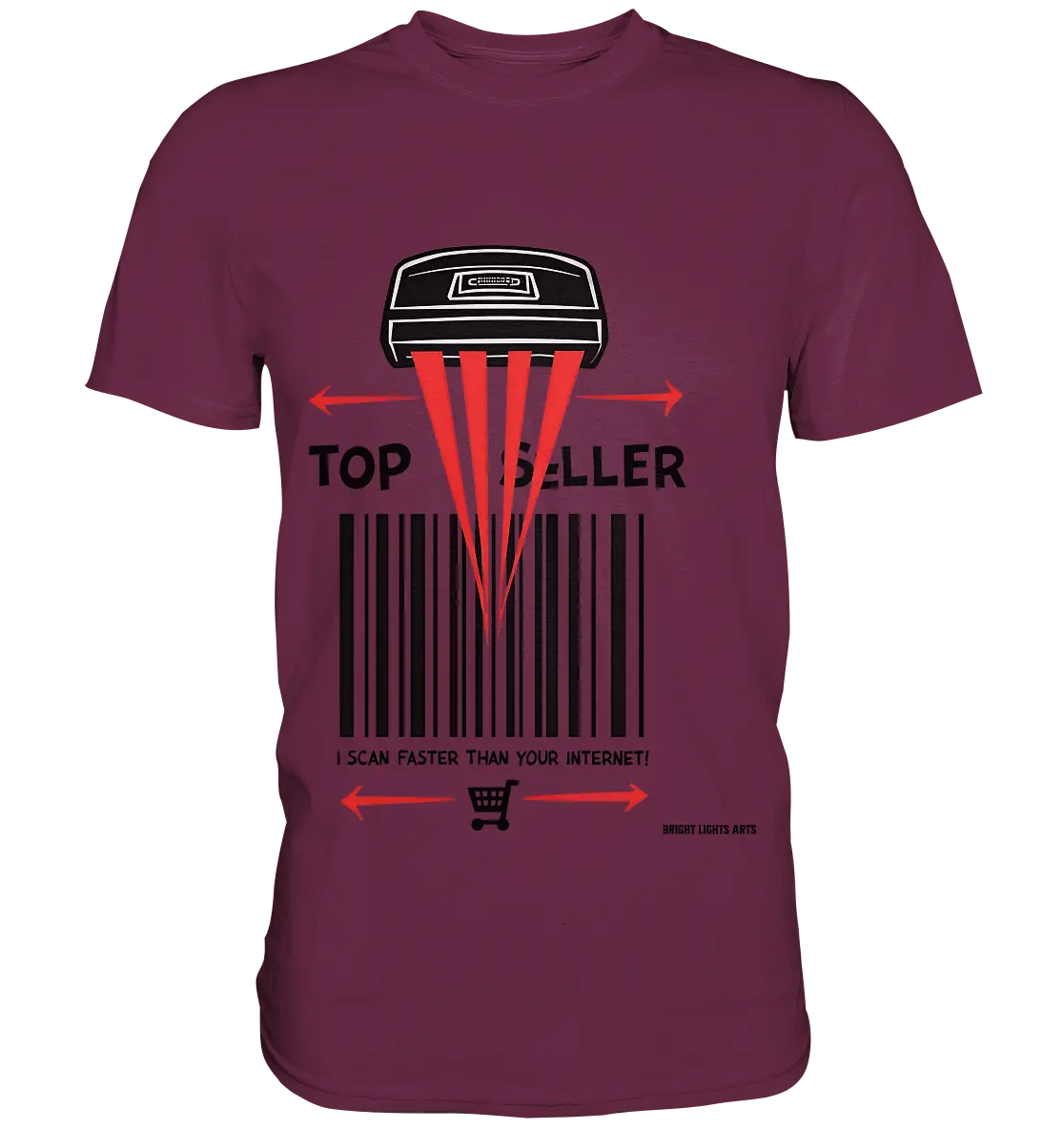 Top Seller Barcode Scanner mit witzigem Spruch Ich scanne schneller als dein Internet - Premium Shirt Bright Lights Arts