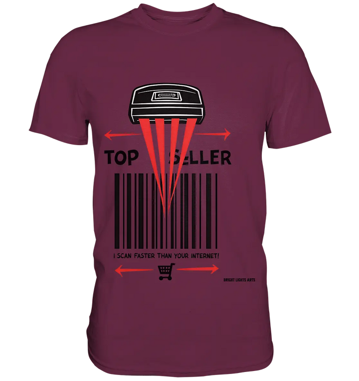 Top Seller Barcode Scanner mit witzigem Spruch Ich scanne schneller als dein Internet - Premium Shirt Bright Lights Arts
