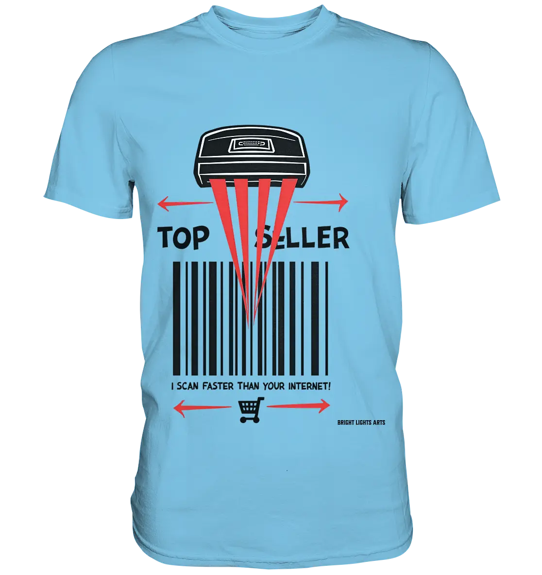 Top Seller Barcode Scanner mit witzigem Spruch Ich scanne schneller als dein Internet - Premium Shirt Bright Lights Arts