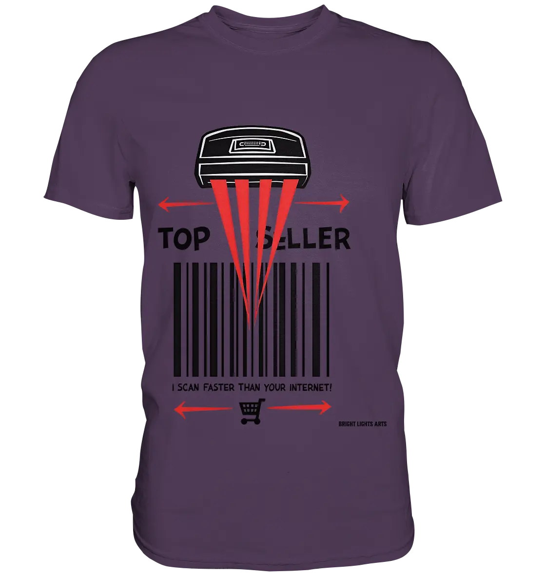 Top Seller Barcode Scanner mit witzigem Spruch Ich scanne schneller als dein Internet - Premium Shirt Bright Lights Arts