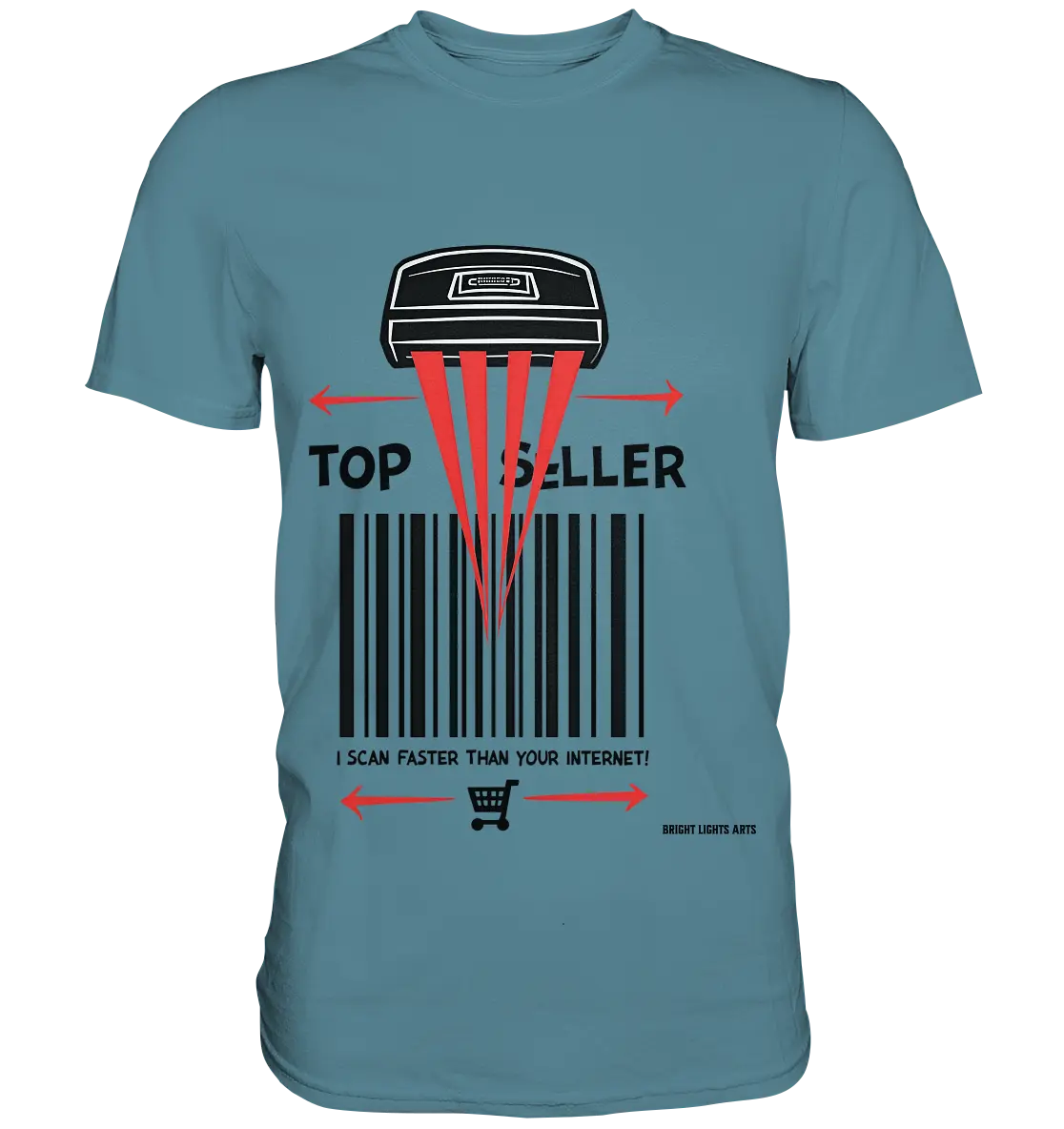 Top Seller Barcode Scanner mit witzigem Spruch Ich scanne schneller als dein Internet - Premium Shirt Bright Lights Arts