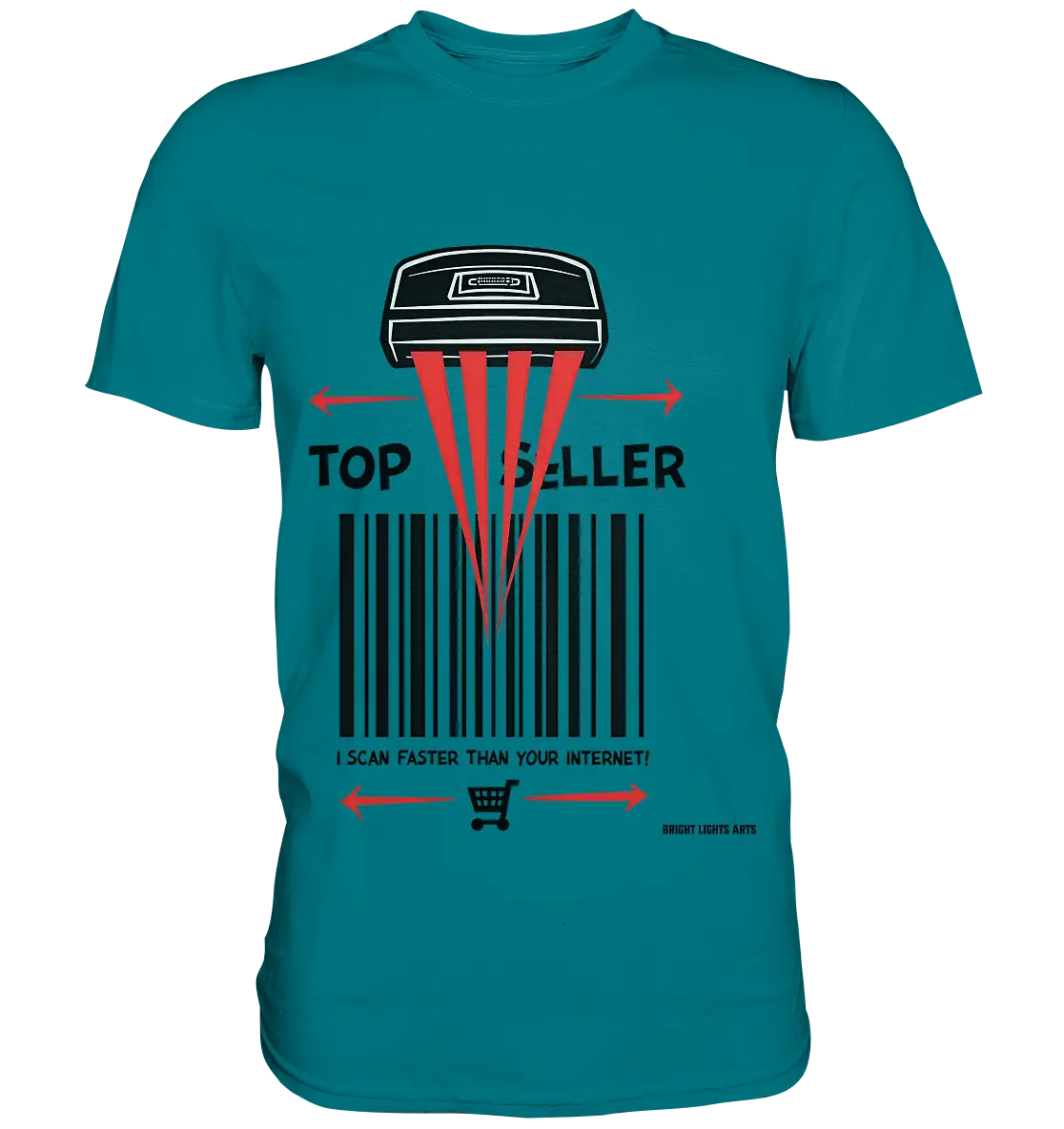 Top Seller Barcode Scanner mit witzigem Spruch Ich scanne schneller als dein Internet - Premium Shirt Bright Lights Arts