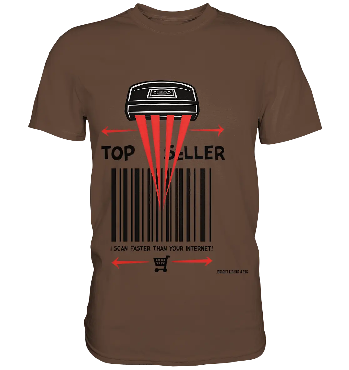 Top Seller Barcode Scanner mit witzigem Spruch Ich scanne schneller als dein Internet - Premium Shirt Bright Lights Arts