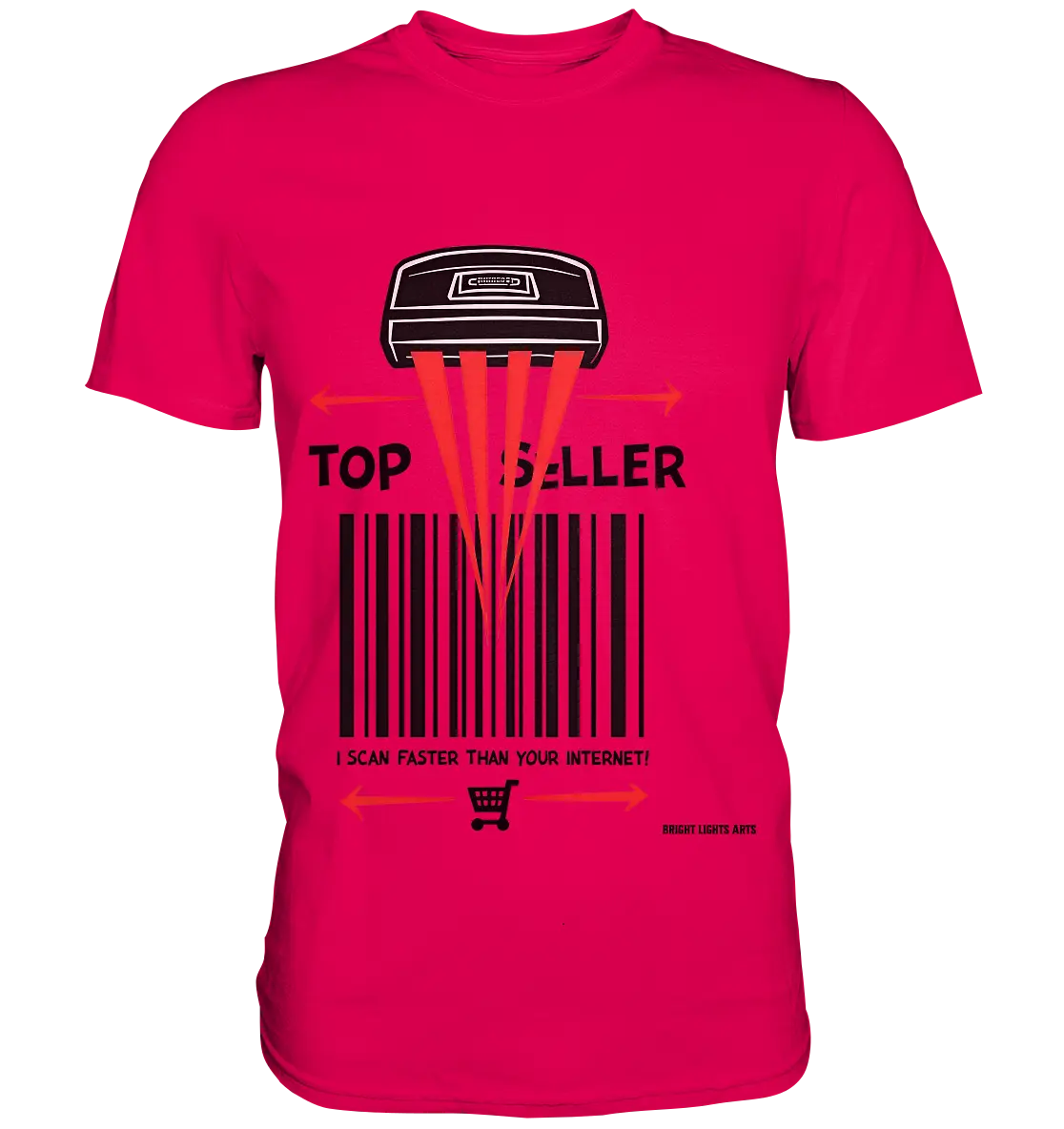 Top Seller Barcode Scanner mit witzigem Spruch Ich scanne schneller als dein Internet - Premium Shirt Bright Lights Arts