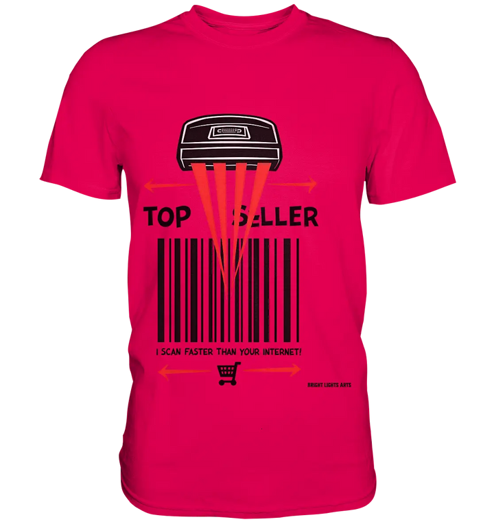 Top Seller Barcode Scanner mit witzigem Spruch Ich scanne schneller als dein Internet - Premium Shirt Bright Lights Arts